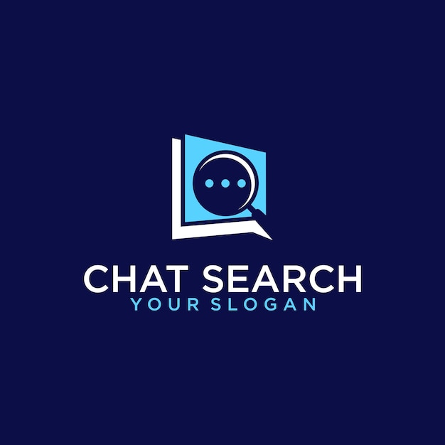 Modern chat logo design with search inspiration