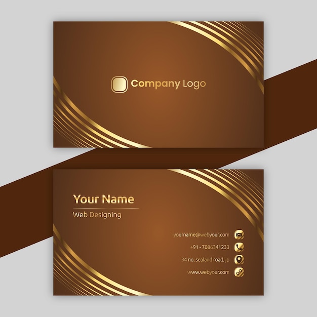 Modern chocolate  gold business visiting card