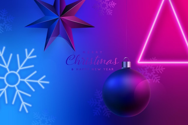 Modern Christmas banner in night club