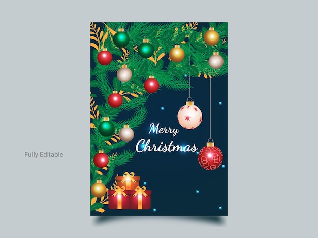ベクトル モダンなクリスマスカードデザインのテンプレート
