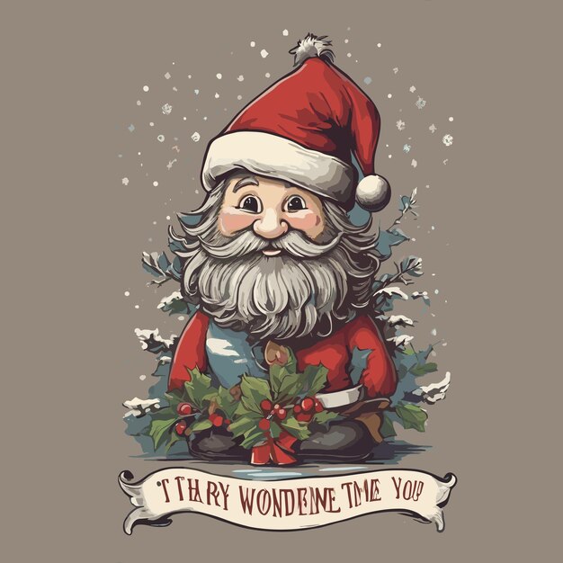 Modern christmas santa tshirt logo design ai generated art