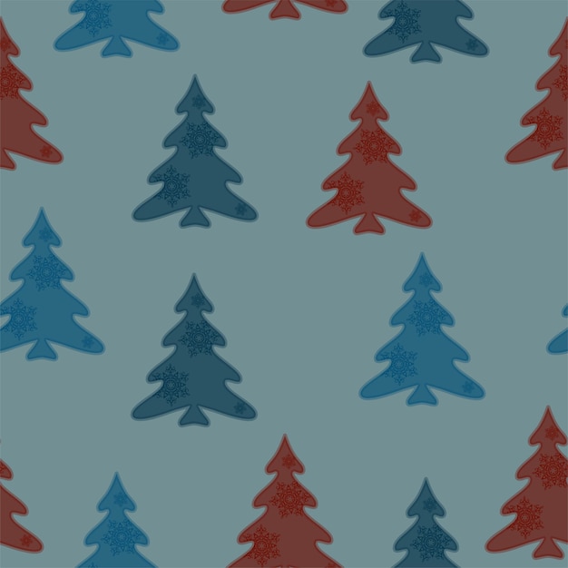 Modern Christmas Seamless Vector patterns cute christmas trees christmas gifts pattern