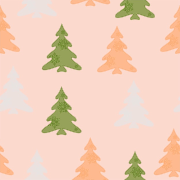 現代のクリスマスのシームレスなベクトルパターンかわいいクリスマスツリークリスマスプレゼントパターン