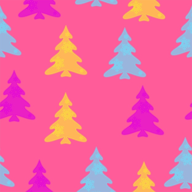 현대 크리스마스 원활한 벡터 패턴 귀여운 크리스마스 나무 크리스마스 선물 패턴