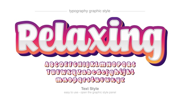 Tipografia moderna con contorno a colori caldi cromata