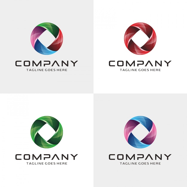 Modern circle 3d logo design