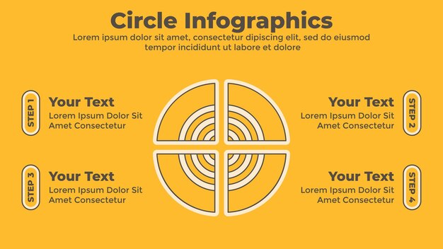Modern circle infographic four steps template
