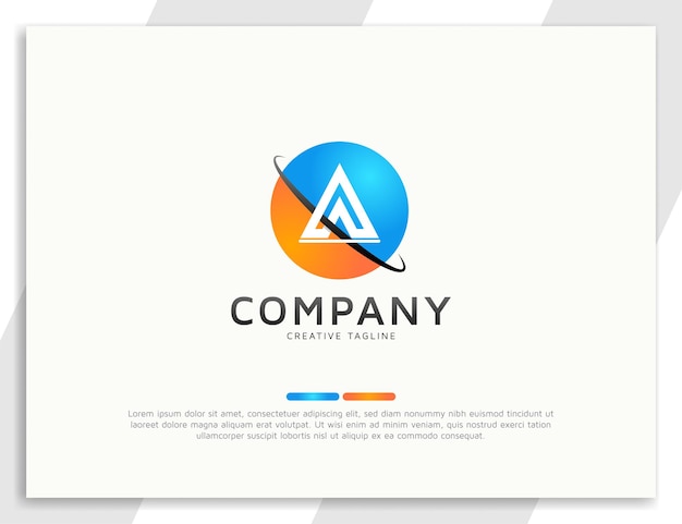 Modern circle letter a logo design