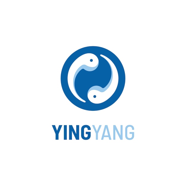 Moderno cerchio yin yang simbolo logo design ispirazione