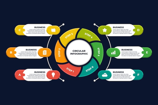 Современная круговая бизнес-инфографика