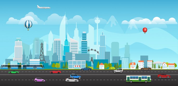 Vector modern city life 