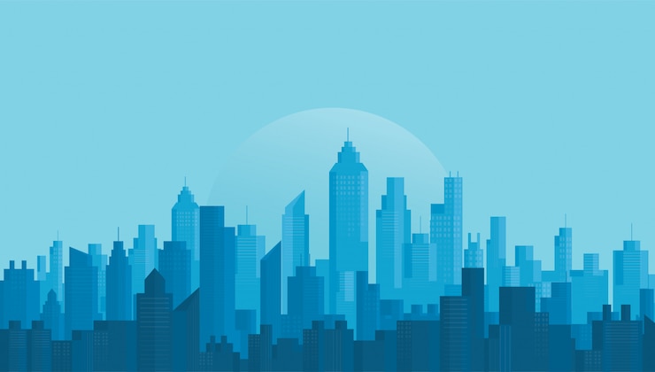 Vector modern city skyline background
