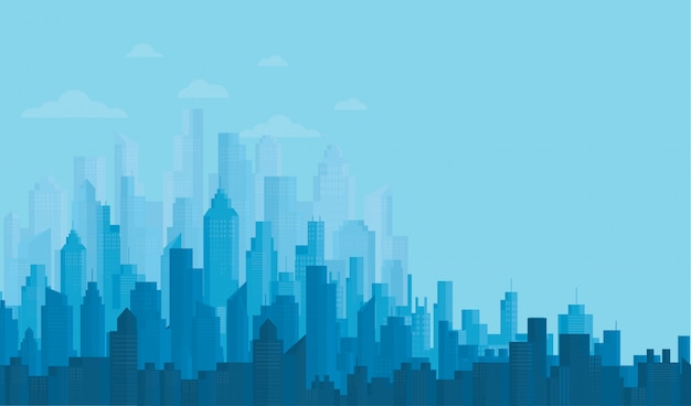 Vector modern city skyline backgrounds