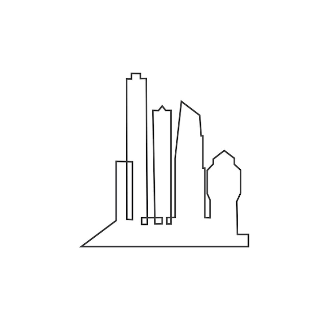 Modern city skyline city silhouette vector illustration in flat design