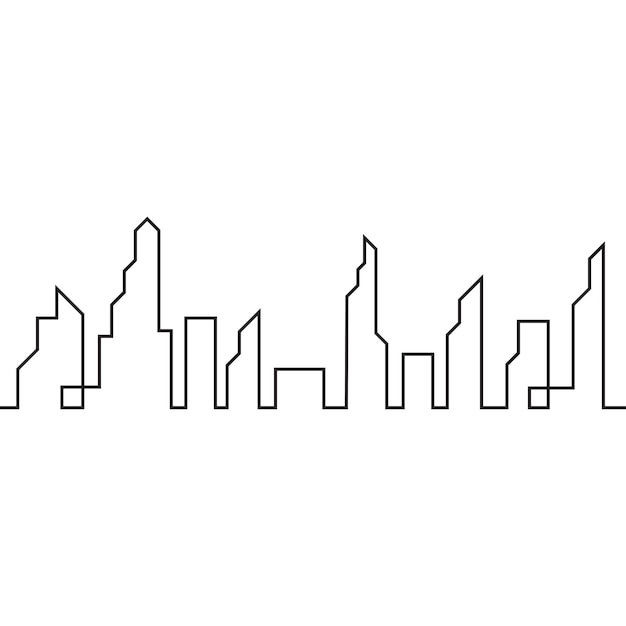 近代都市のスカイライン。街のシルエット。フラットなデザインのベクトル図