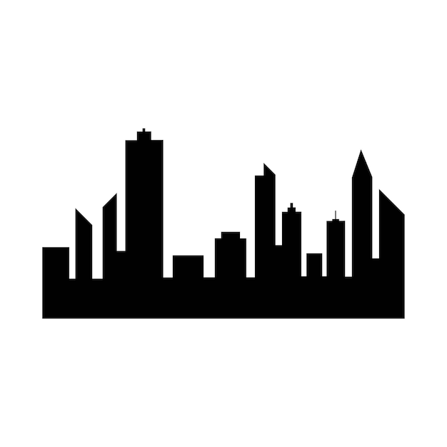 現代城市天際線向量圖標背景