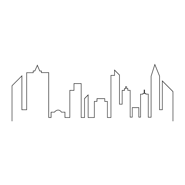 Modern city skyline vector icon background