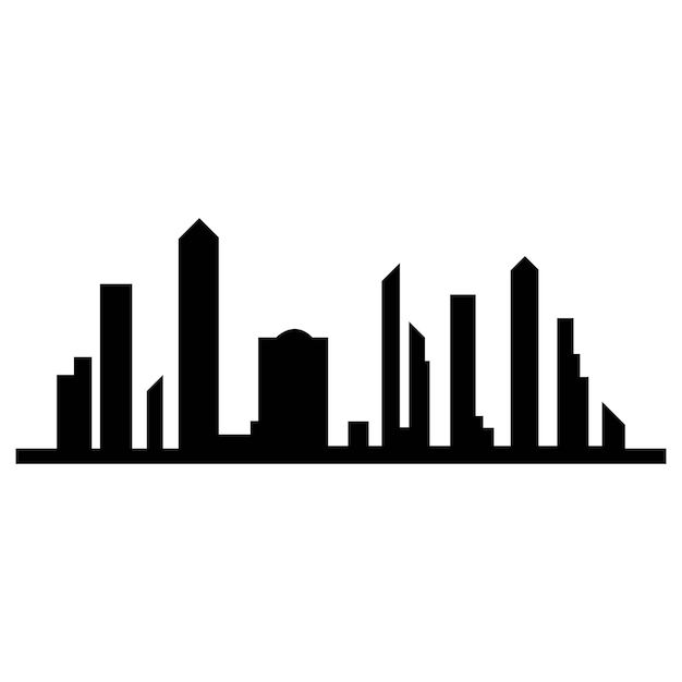 近代的な都市のスカイラインのベクトルのアイコンの背景