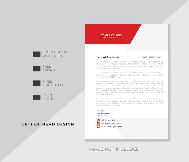 Modern and clean business company employee Letter Head template