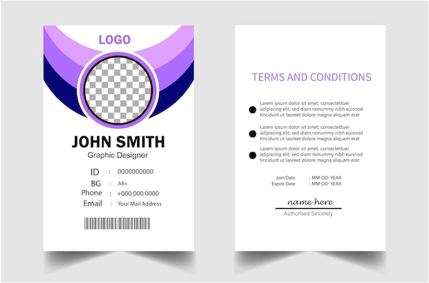 modern and clean business id card student identity card template