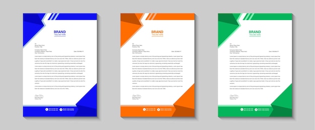 Modern and clean business letterhead template design