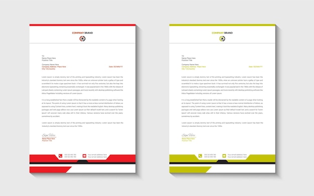 Modern and clean business letterhead template