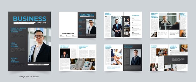 Moderno e pulito modello di business magazine o layout di rivista aziendale aziendale