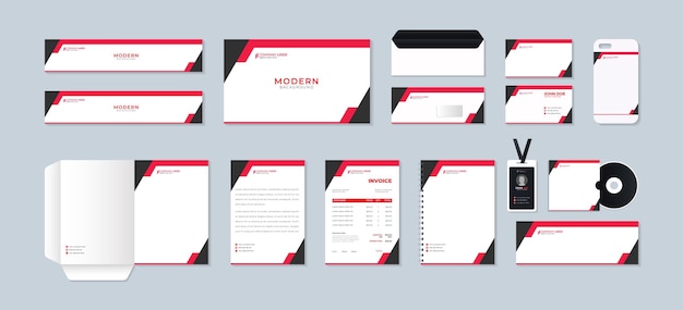 Modern and clean business stationery design template.