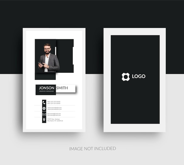 Vector modern clean corporate business card white and black design template