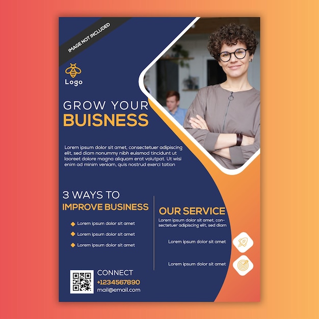 Modern clean corporate business flyer template design