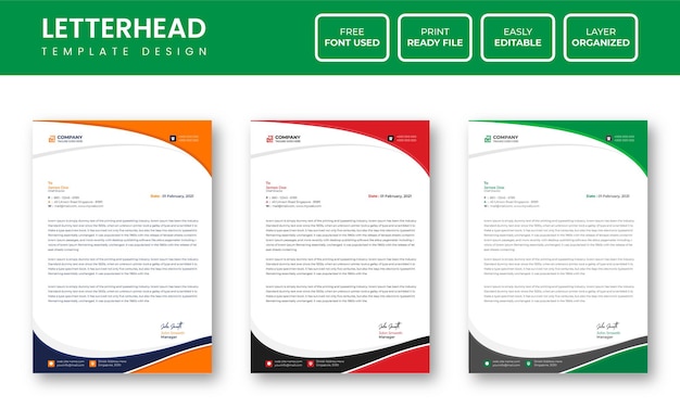 Modern Clean Corporate business Letterhead Design Template