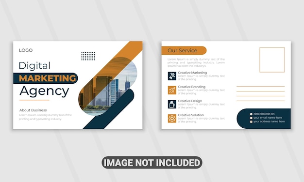 Modern and clean corporate postcard design template