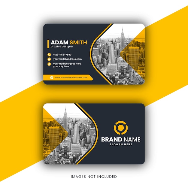 Modern and clean corporate professional business card design template