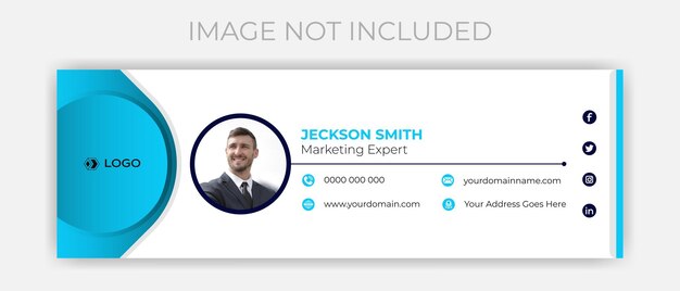 Modern clean and creative web email signature design template for personal information