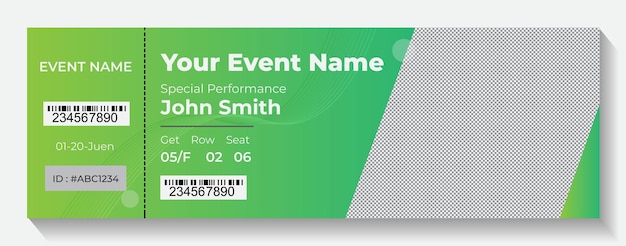 Vector modern and clean event ticket design