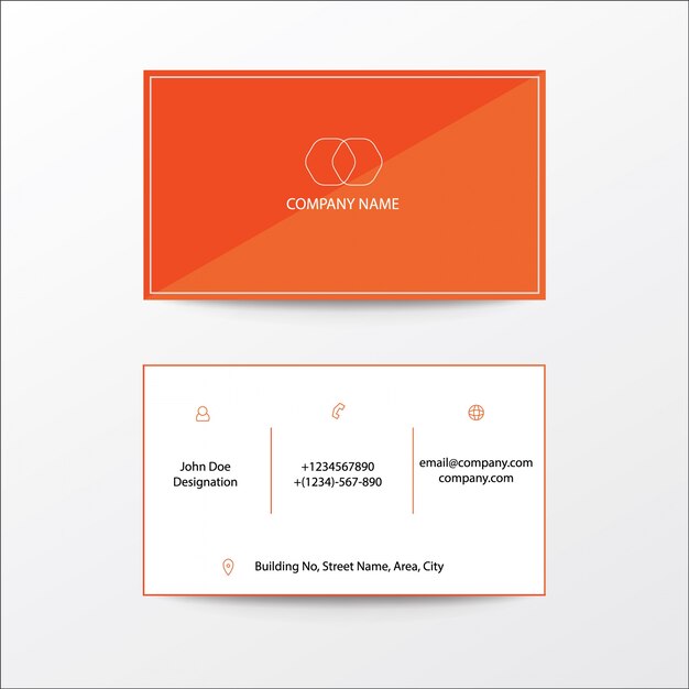 Modern Clean Flat Design Orange Shades Business Visiting Card