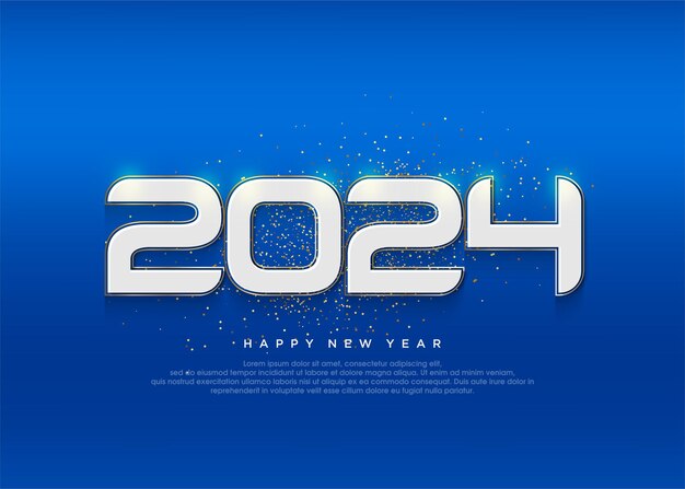 Modern and clean happy new year 2024 background