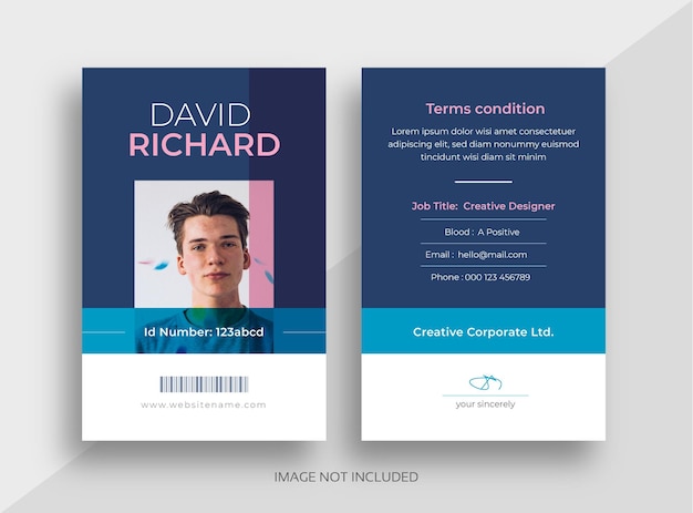 modern clean id card template employee id card identity card template vector