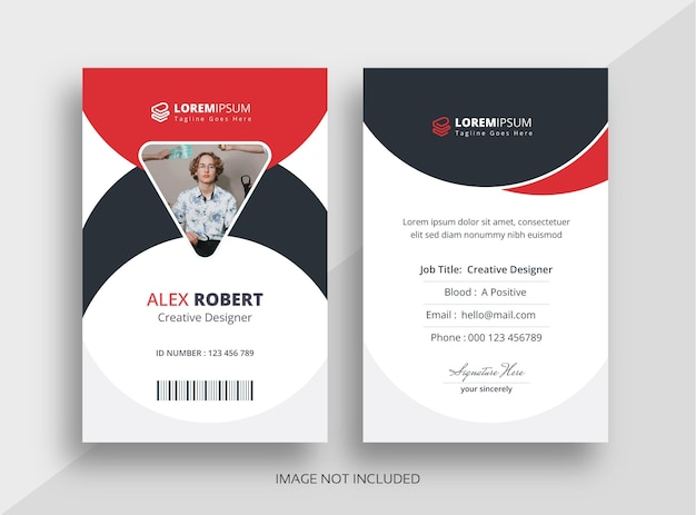 modern clean id card template, employee id card