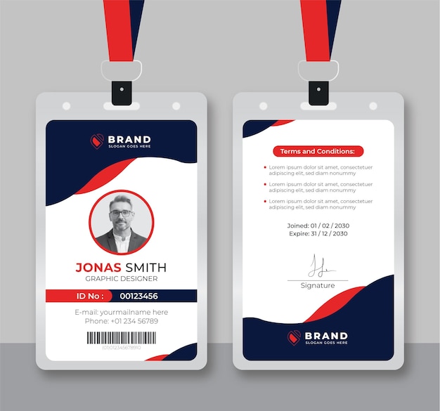 Vector modern and clean office id card template and corporate id card design template