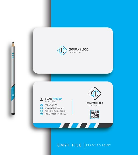 Modern clean official business card design and stationary template