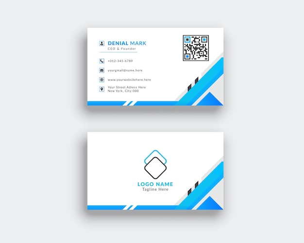 Modern and clean professional business card template premium Vector