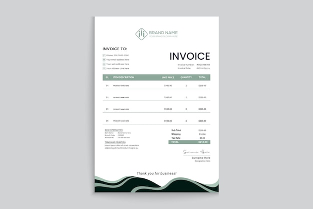 Vector modern and clean professional invoice template