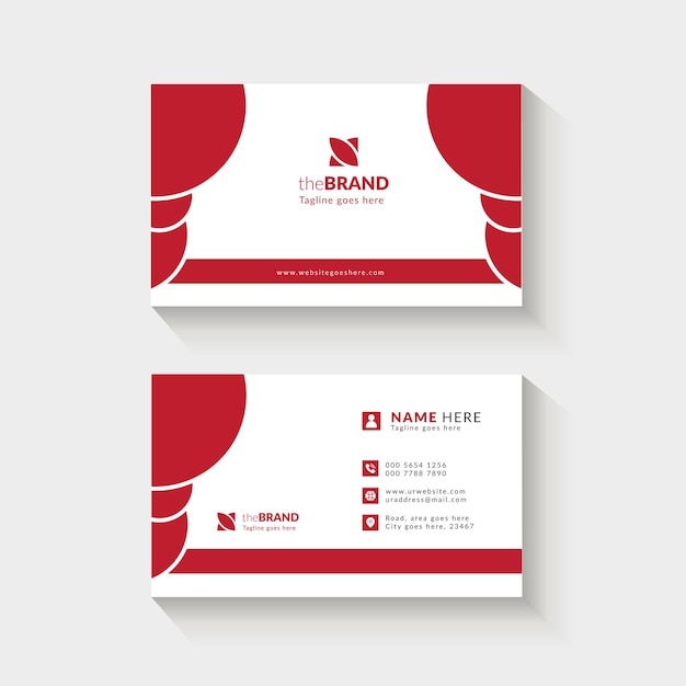 Modern and clean professional red business card template