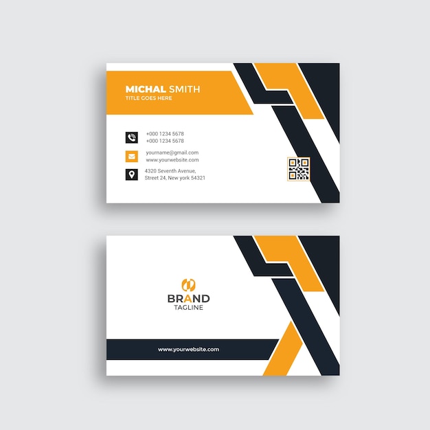 Modern Clean professional yellow business card