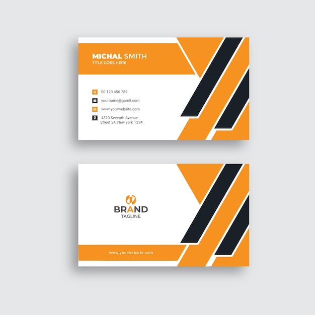 Modern Clean professional yellow business card