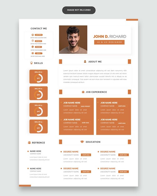 Modern and clean resume portfolio or cv template