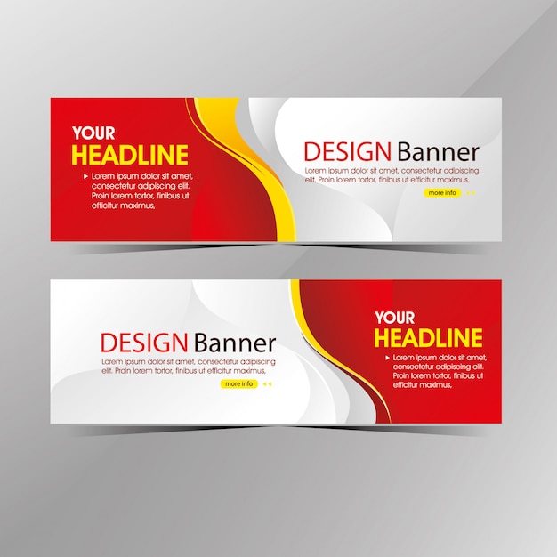 Modern clean white and red web template banner, promotion sale discount banners