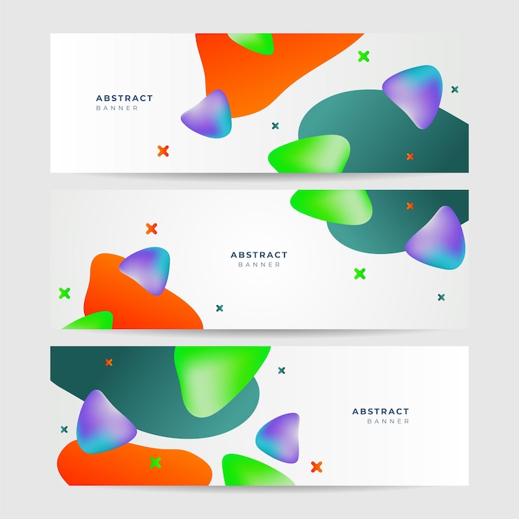 Vector modern cleanoranje paars groen kleurrijk abstract ontwerpbanner