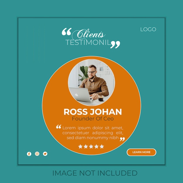 Vector modern client testimonial design template